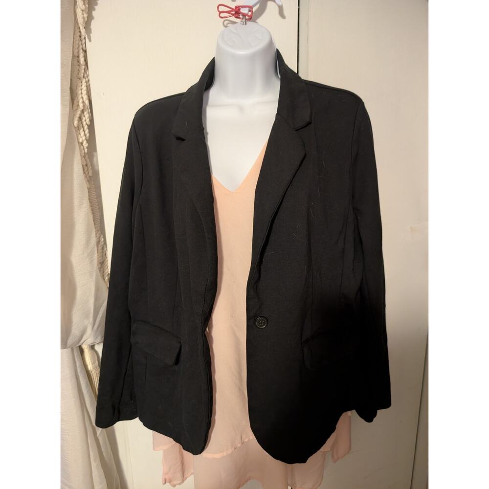 Nordstrom Rack Open Coat Black Blazer Womens XL Pockets Career Jacket